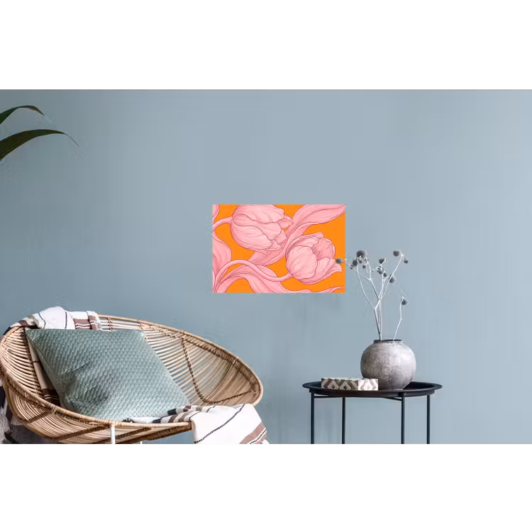 Wall Sticker - Pink Flowers - Modern - Roze bloemen - Modern Muursticker klein