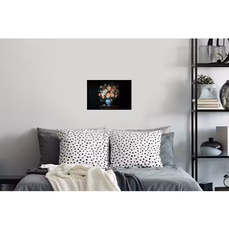 Roze - Bloemen - Vaas - Kleuren Muursticker klein -slaapkamer