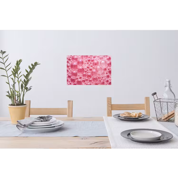 Roze - Schuim - Bubbels Muursticker klein -eettafel