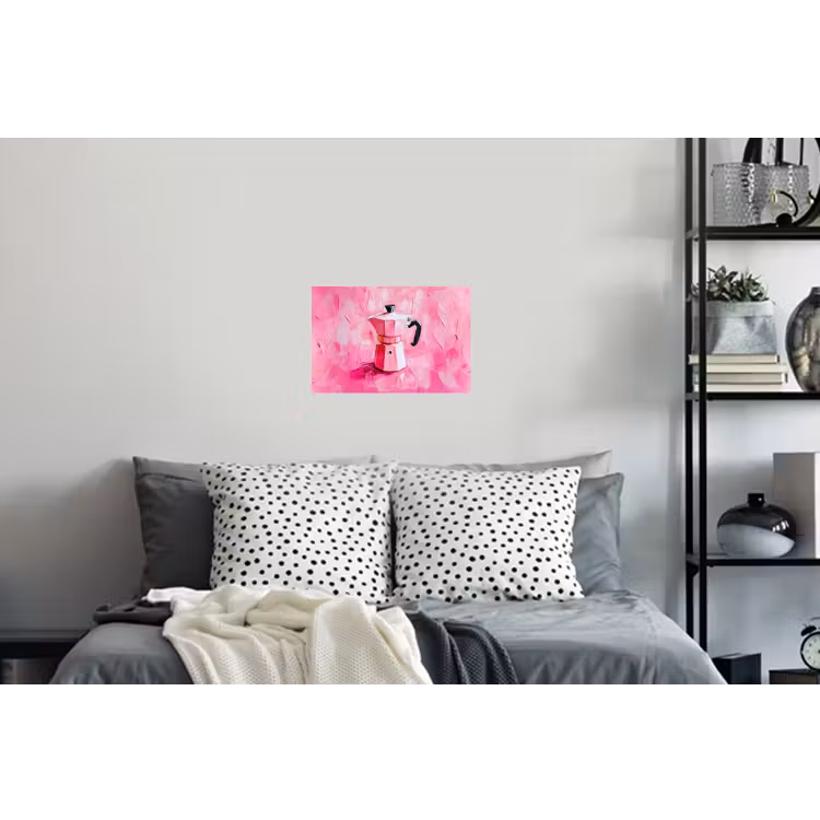 Roze - Verf - Coffee Muursticker klein -slaapkamer
