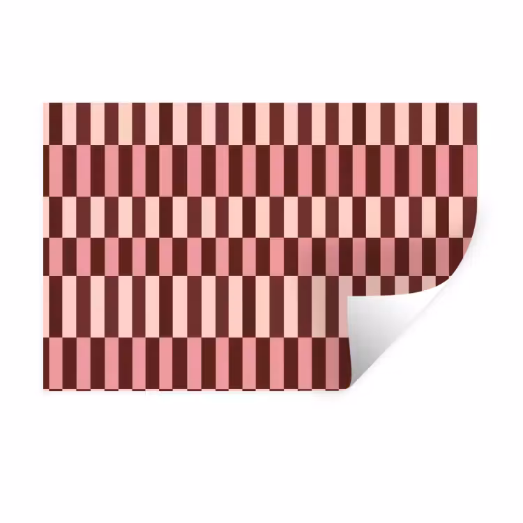 Roze - Rood - Blokjes Muursticker klein 286 -3d