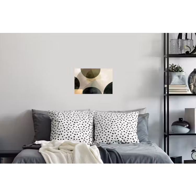 Vlakken - Abstract - Beige - Cirkels Muursticker klein -slaapkamer