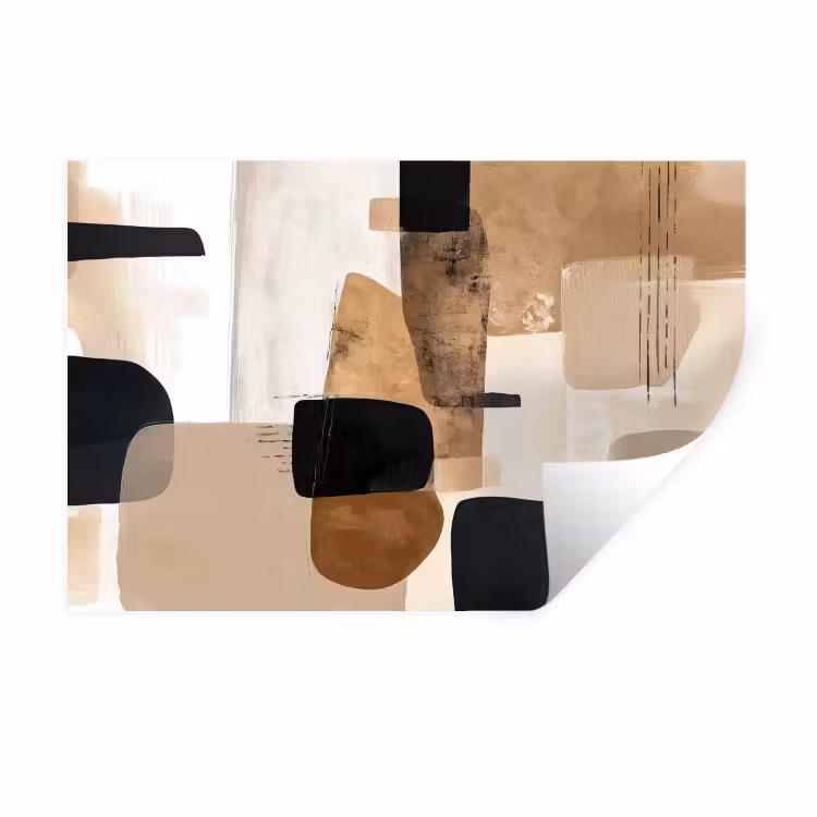 Vlakken - Abstract - Zwart - Strepen Muursticker klein -3d