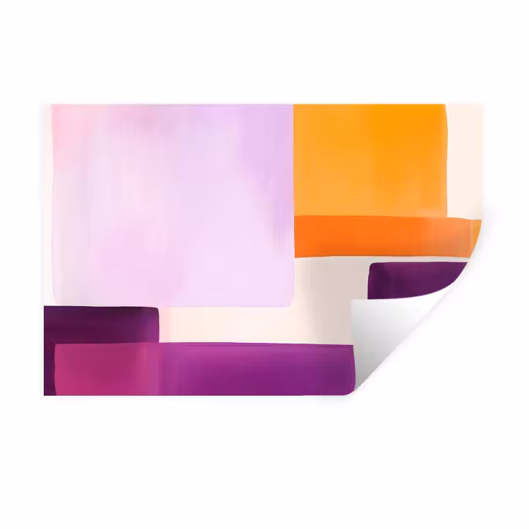 Vlakken - Abstract - Rechthoekig - Oranje Muursticker klein -3d