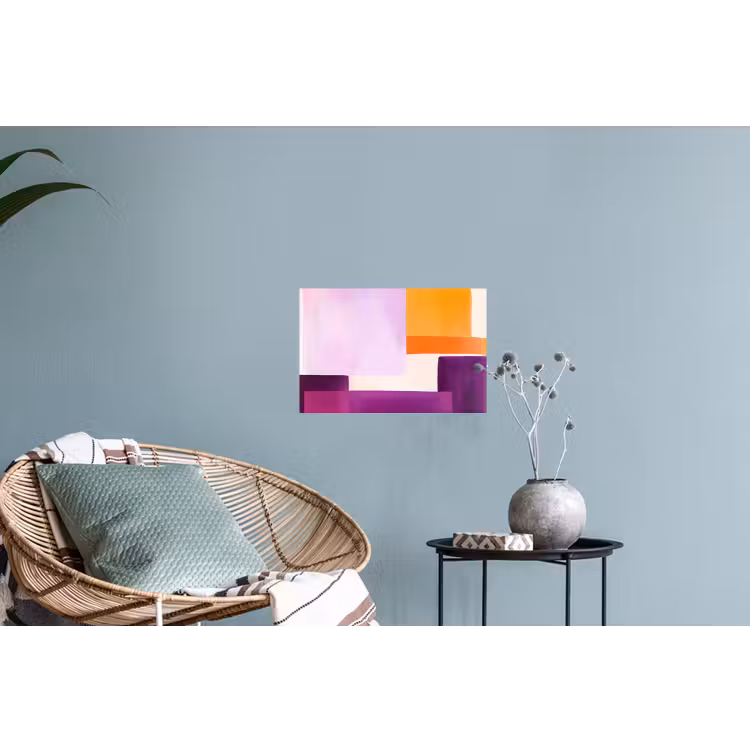 Vlakken - Abstract - Rechthoekig - Oranje Muursticker klein -plant