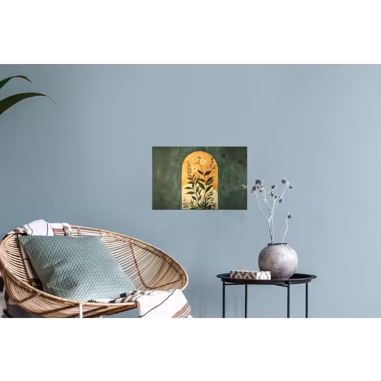 Plant - Bloemen - Wit Muursticker klein -plant