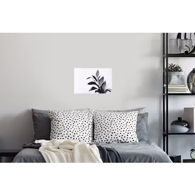 Plant - Bladeren - Minimalistisch - Zwart Muursticker klein -slaapkamer
