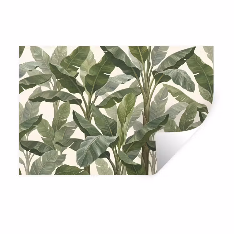 Planten - Bladeren - Tropisch - Groen Muursticker klein -3d