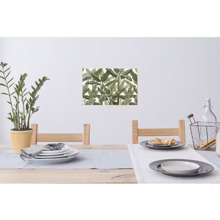 Planten - Bladeren - Tropisch - Groen Muursticker klein -eettafel