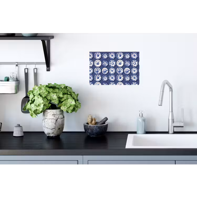 Borden - Floraal - Blauw Muursticker klein 286 -keuken