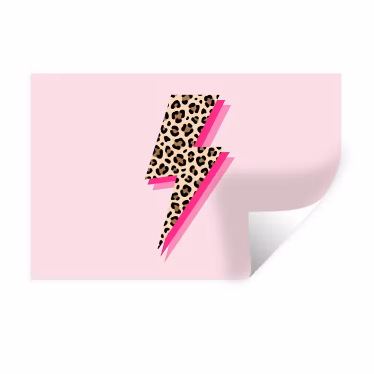 Stippen - Roze - Bliksem Muursticker klein -3d