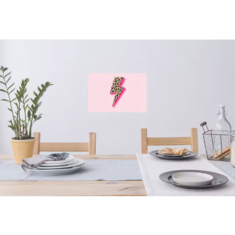 Stippen - Roze - Bliksem Muursticker klein -eettafel