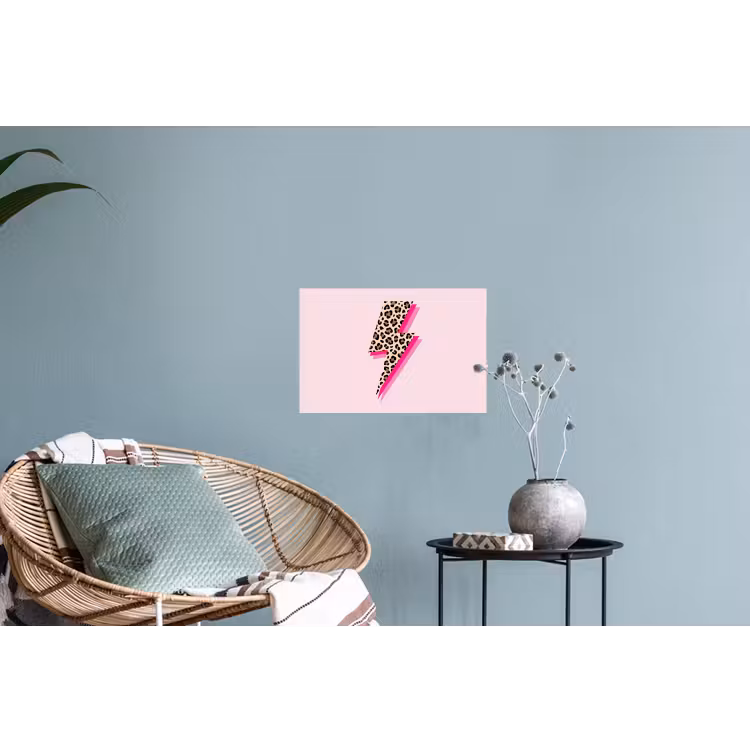 Stippen - Roze - Bliksem Muursticker klein -plant