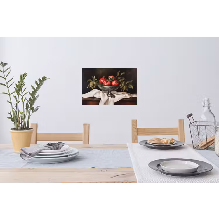 Granaatappels - Klassiek - Vintage Muursticker klein -eettafel