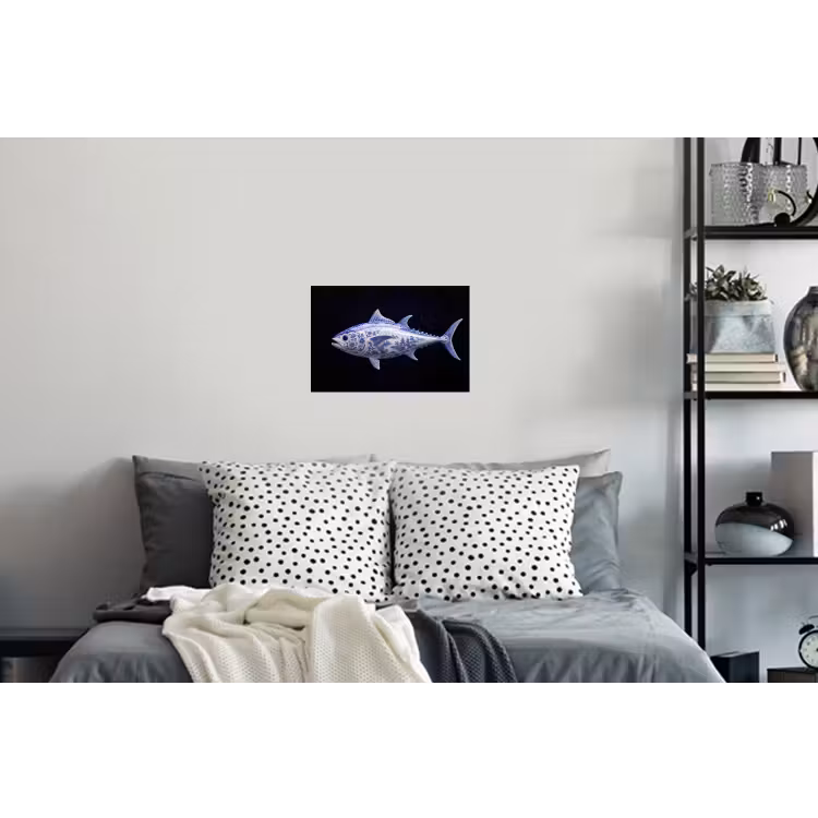 Porselein - Tonijn - Delfts - Blauw Muursticker klein -slaapkamer
