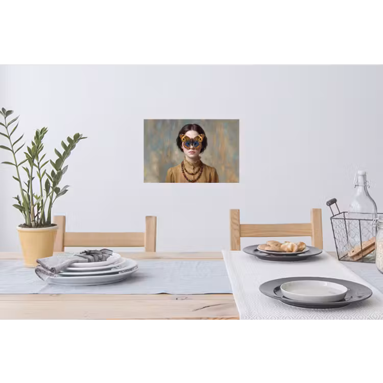 Portret - Vlinder - Kleurrijk Muursticker klein -eettafel
