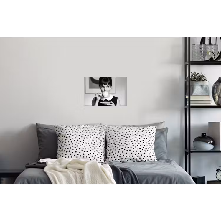 Portret - Thee - Vrouw Muursticker klein -slaapkamer