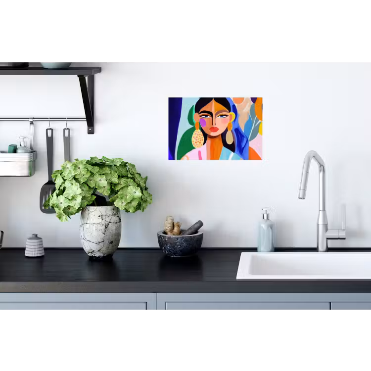 Portret - Vrouw - Modern Muursticker klein -keuken