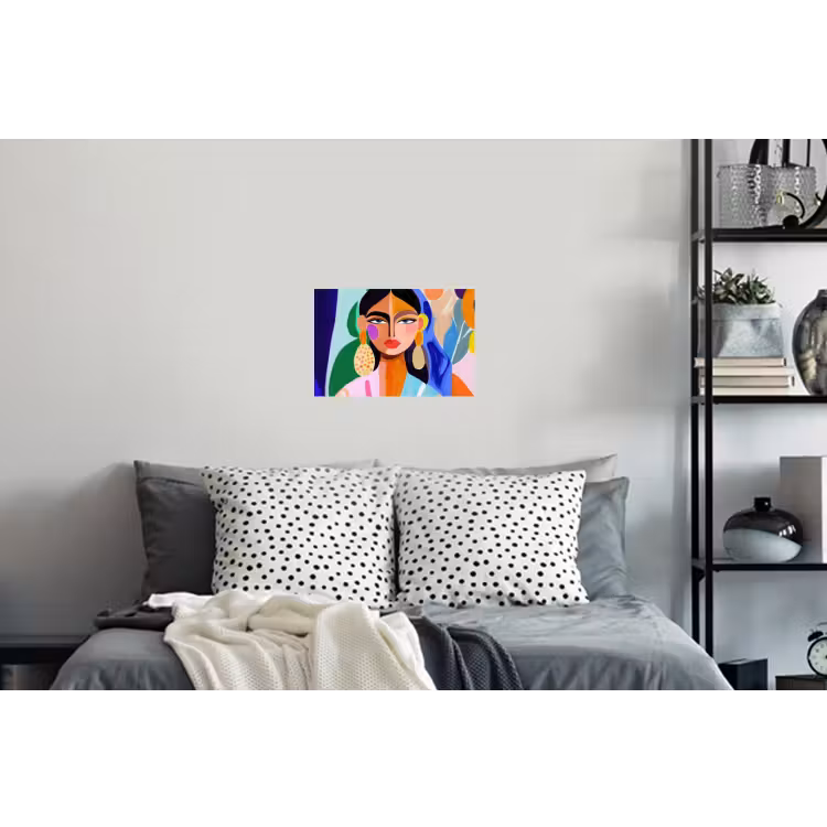 Portret - Vrouw - Modern Muursticker klein -slaapkamer
