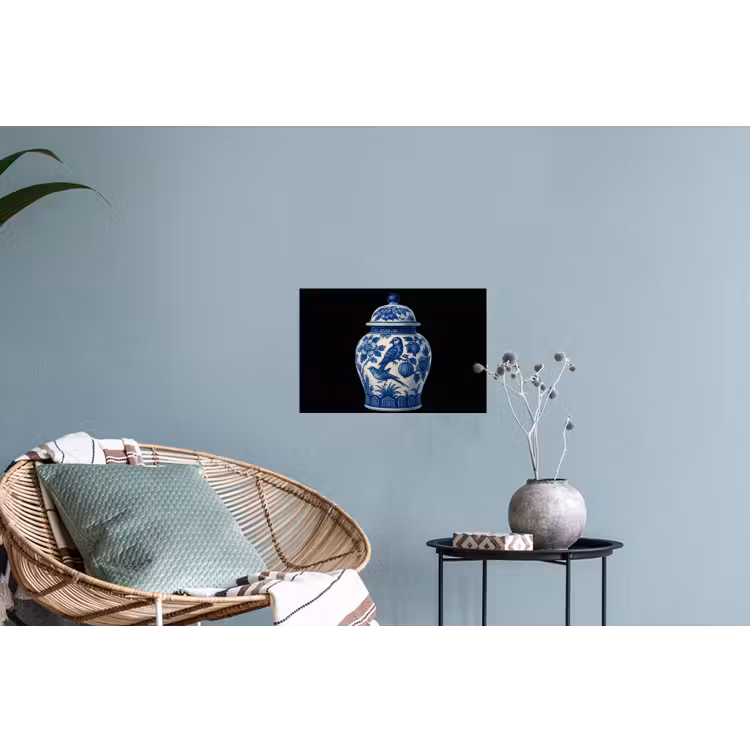 Pot - Delfts Blauw - Bloemen Muursticker klein -plant