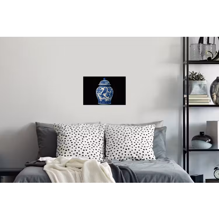 Pot - Delfts Blauw - Bloemen Muursticker klein -slaapkamer