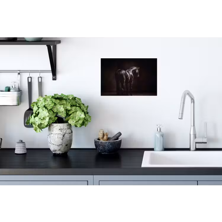 Krachtig - Paard - Donker Muursticker klein -keuken