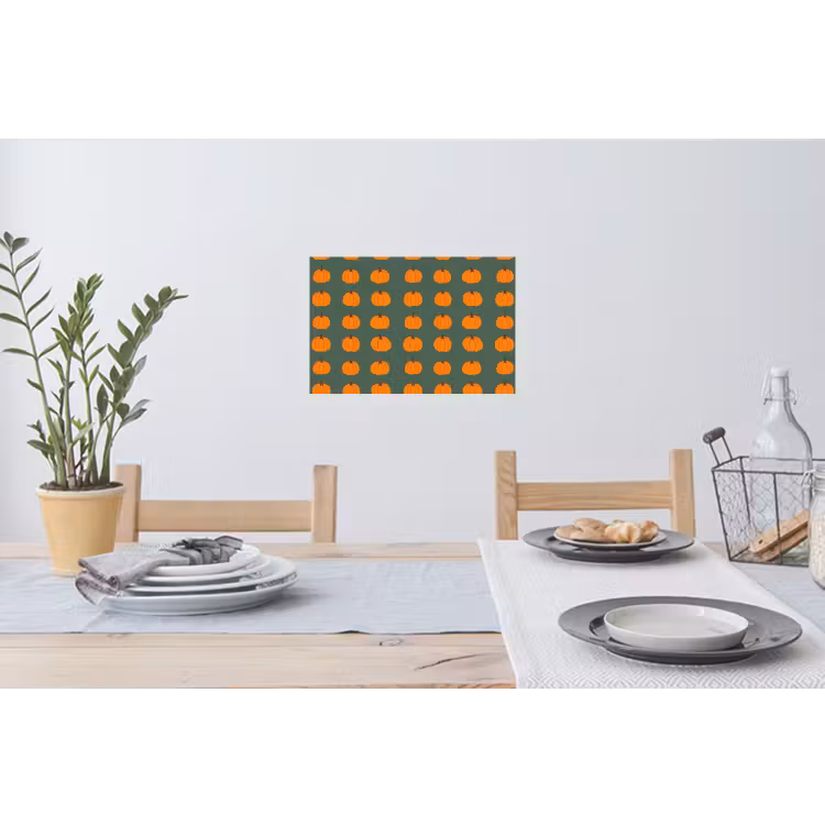 Pompoen - Patroon - Oranje Muursticker klein 286 -eettafel