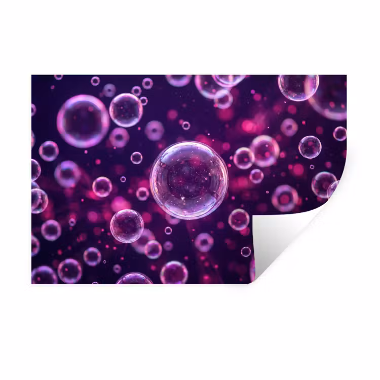 Paars - Bubbels - Schuim Muursticker klein -3d