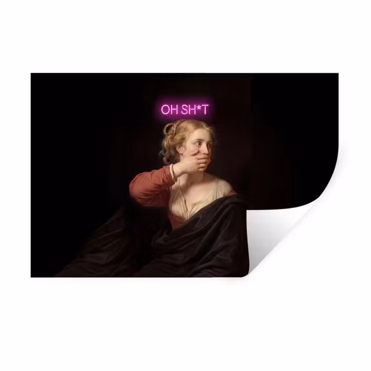 Quote - Neon - vrouw Muursticker klein -3d