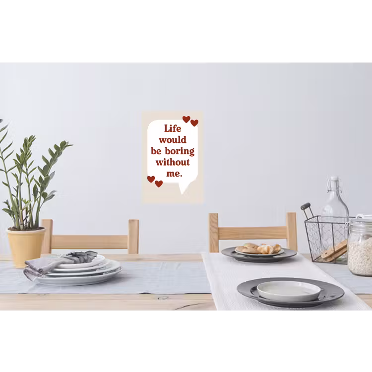 Quote - Tekstballon - Hartjes Muursticker klein -eettafel
