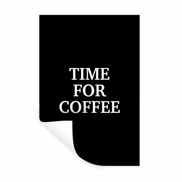 Quotes - Letters - Koffie - Zwart Muursticker klein -3d