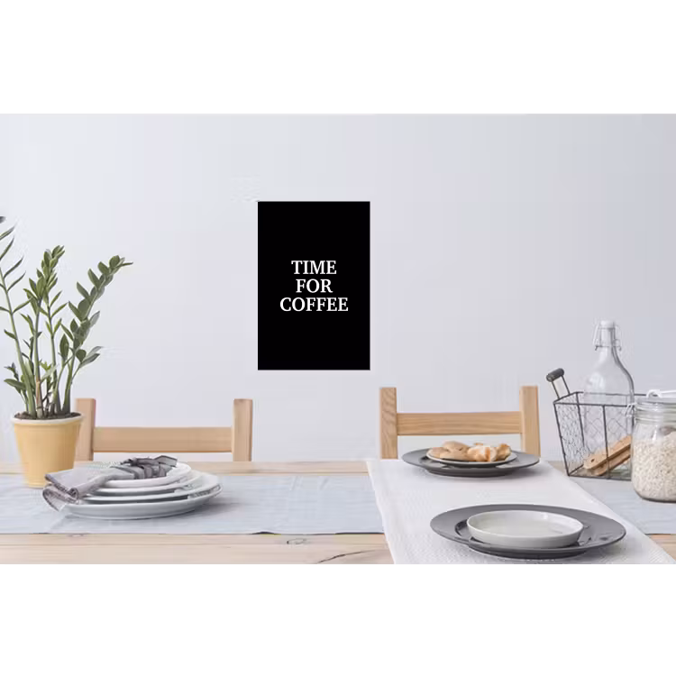 Quotes - Letters - Koffie - Zwart Muursticker klein -eettafel