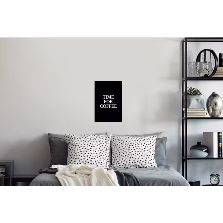 Quotes - Letters - Koffie - Zwart Muursticker klein -slaapkamer