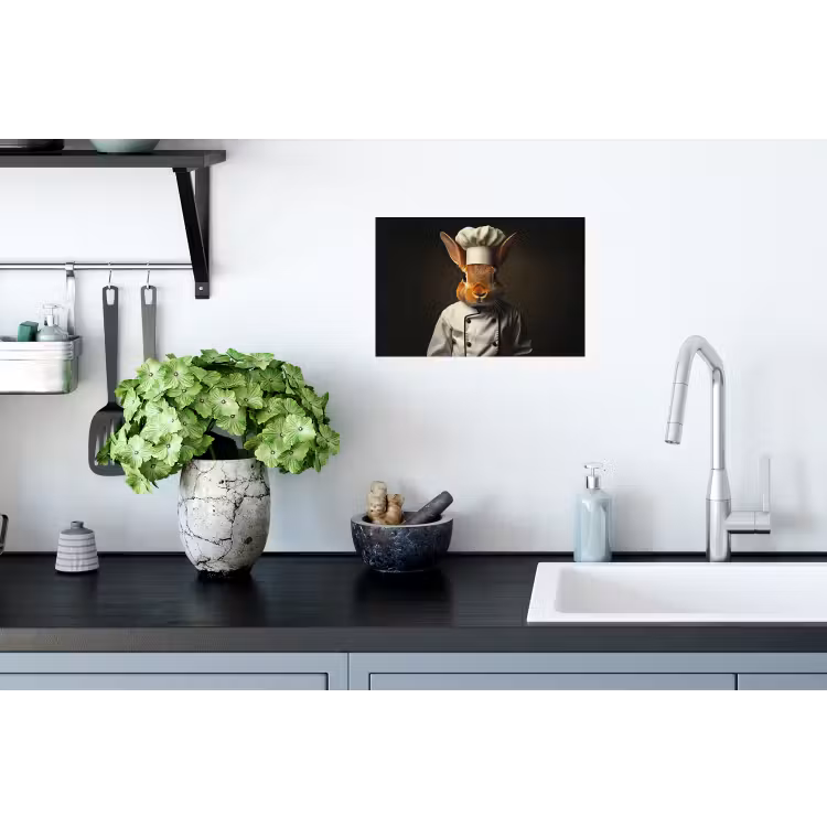 Konijn - Kok - Dier Muursticker klein -keuken