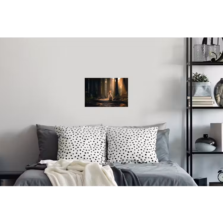 Konijn - Bos - Zonnestralen Muursticker klein -slaapkamer