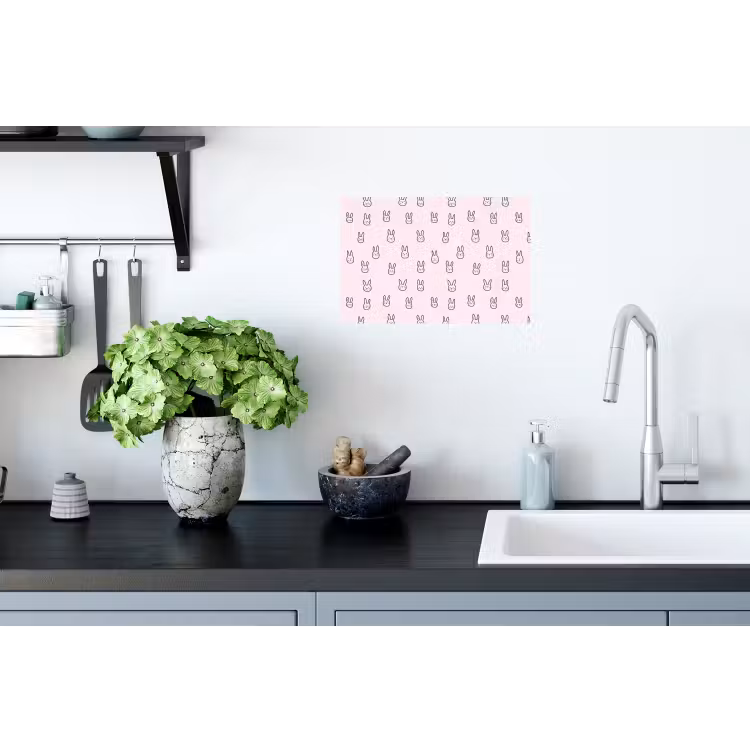 Konijnen - Minimalistisch - Roze Muursticker klein 286 -keuken
