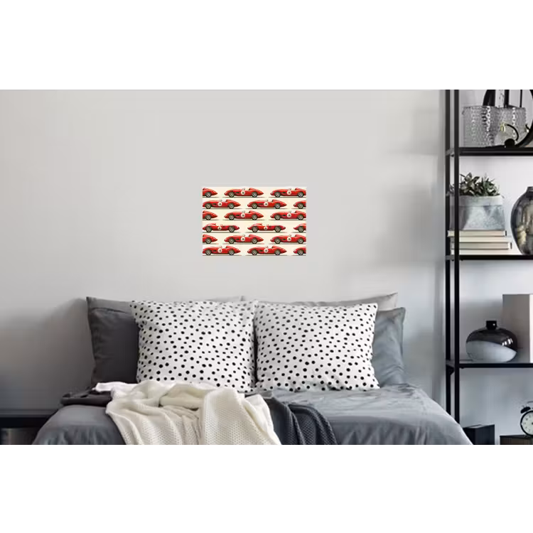 Raceauto - Retro - Rood Muursticker klein 286 -slaapkamer