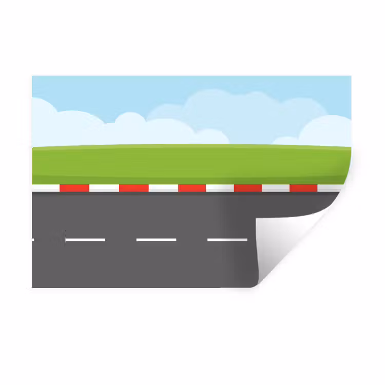 Racebaan - Illustratie - Sport - Kleurrijk Muursticker klein -3d
