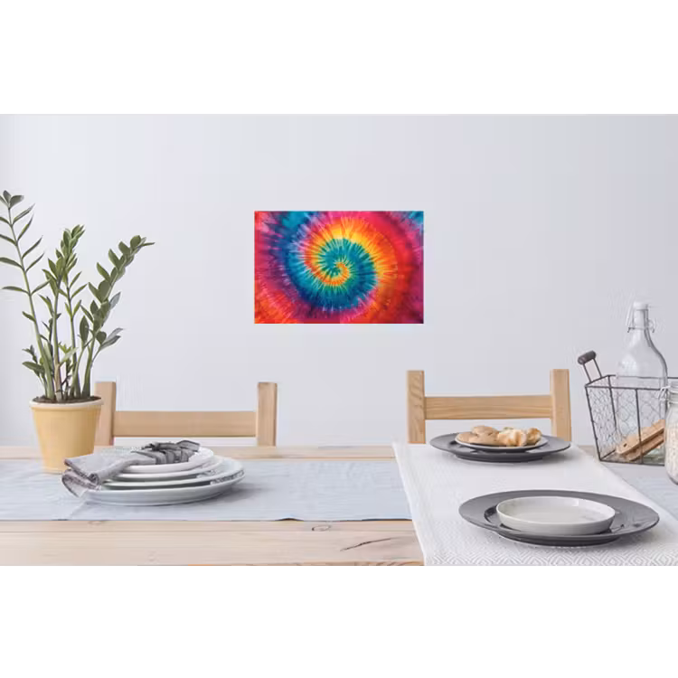 Regenboogkleuren - Tie dye - Muursticker klein -eettafel
