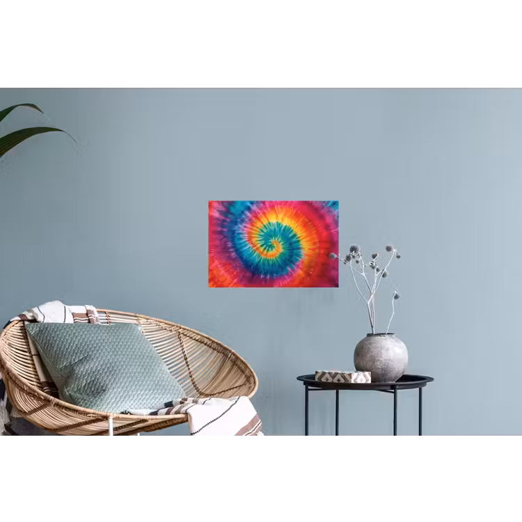 Regenboogkleuren - Tie dye - Muursticker klein -plant