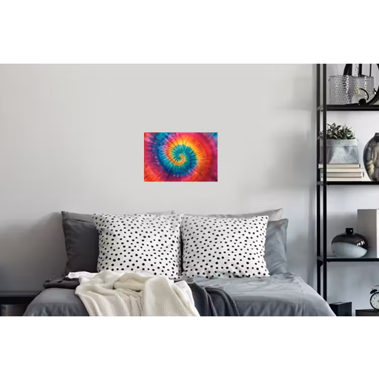 Regenboogkleuren - Tie dye - Muursticker klein -slaapkamer