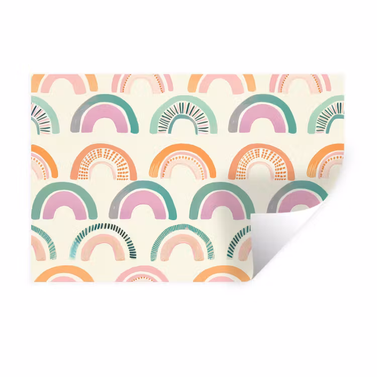 Regenboog - Pastel - Patroon Muursticker klein -3d