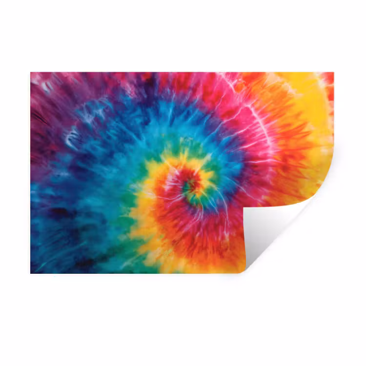 Regenboog - Tie dye - Kleurrijk - Blauw Muursticker klein -3d
