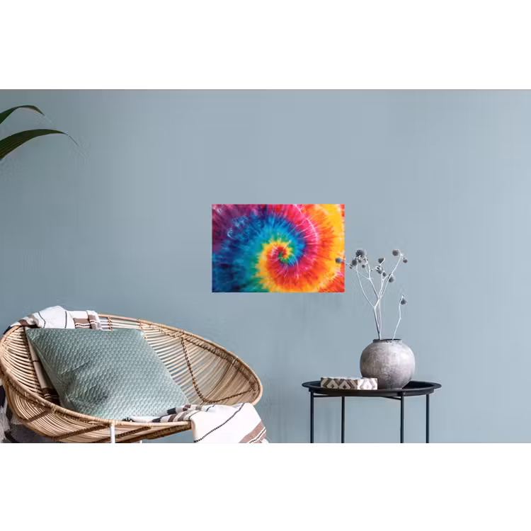 Regenboog - Tie dye - Kleurrijk - Blauw Muursticker klein -plant
