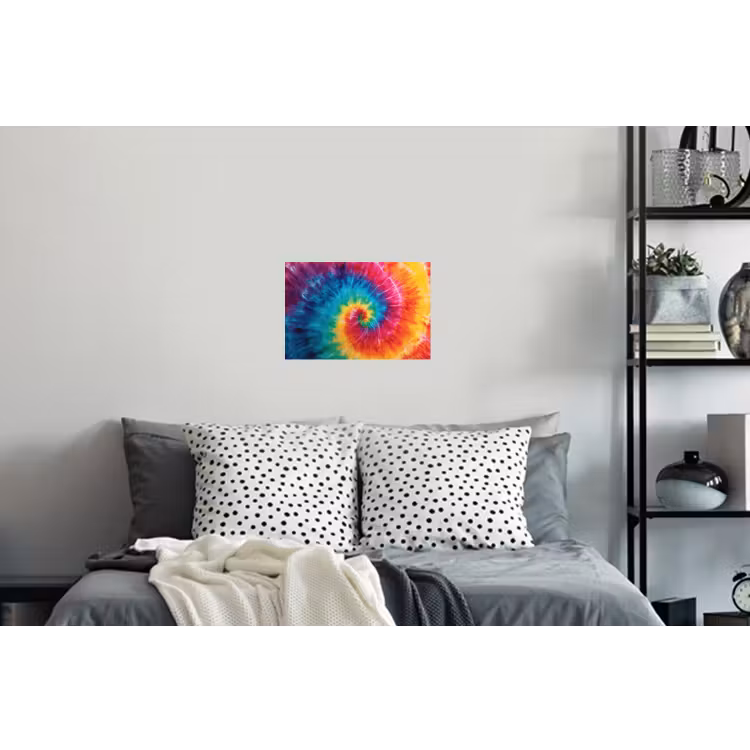 Regenboog - Tie dye - Kleurrijk - Blauw Muursticker klein -slaapkamer