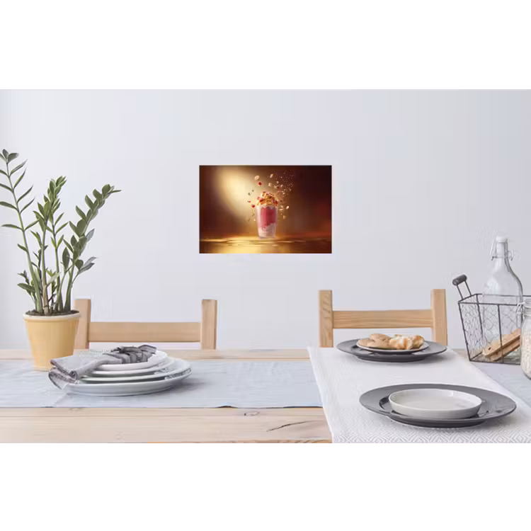 Framboos - Smoothie - Drinken - Roze Muursticker klein -eettafel