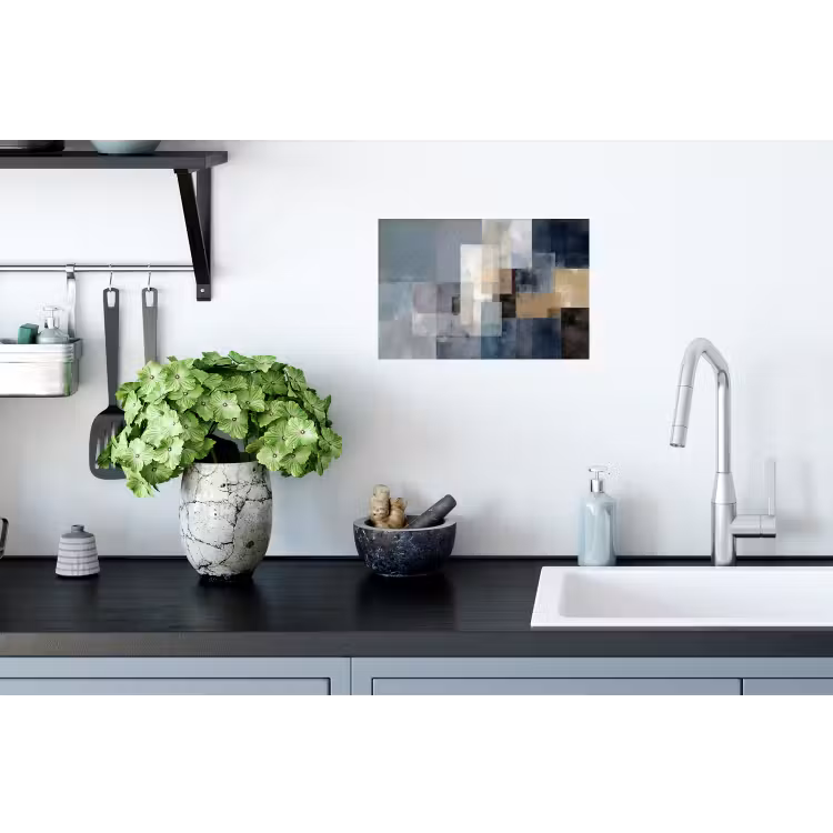 Rechthoeken - Abstract - Blauw Muursticker klein -keuken
