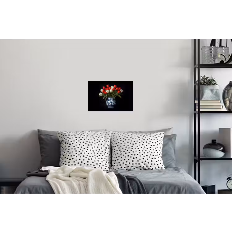 Rode - Bloemen - Tulpen - Vaas Muursticker klein -slaapkamer