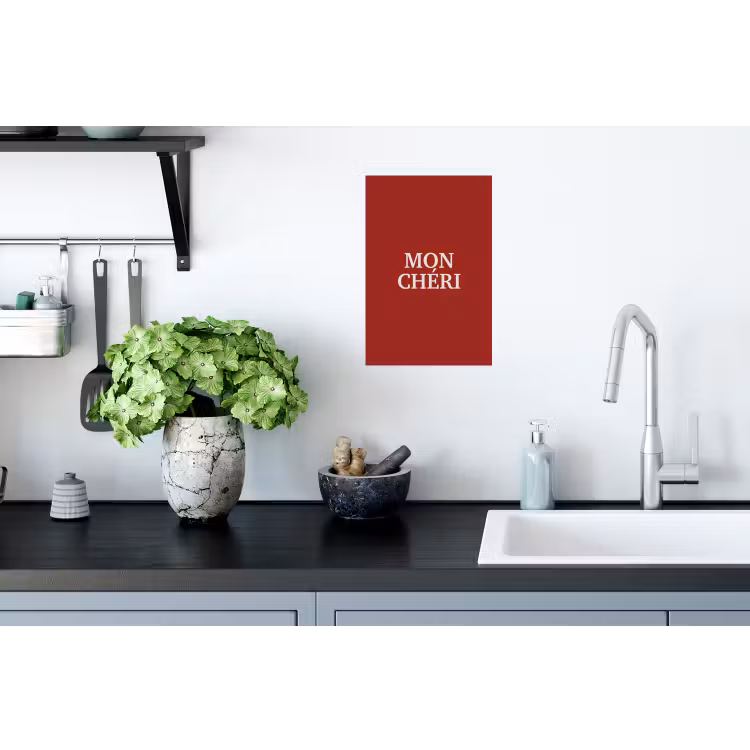 Rood - Frans - Quotes Muursticker klein -keuken