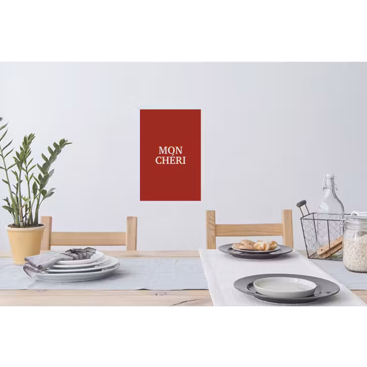 Rood - Frans - Quotes Muursticker klein -eettafel